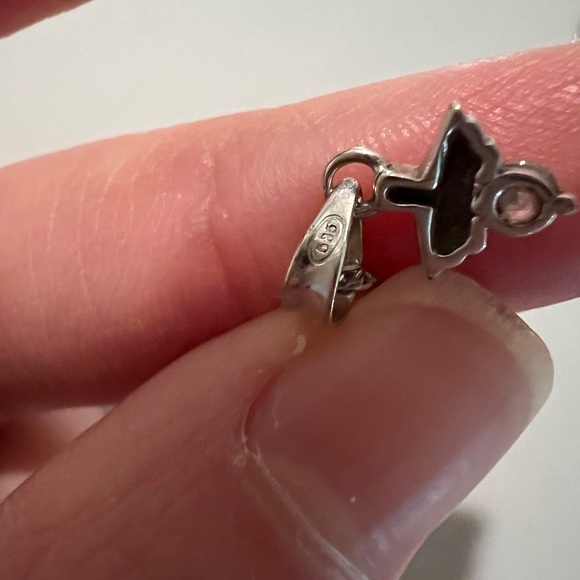 1.0 mm 14k solid rope necklace chain with a small 14k pendant. - Picture 5 of 6